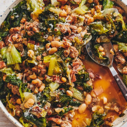 Escarole with Italian Sausage and White Beans