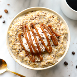 Espresso Overnight Oats with Salted Date Caramel