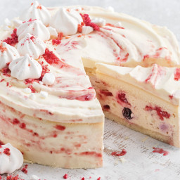 Eton mess raspberry swirl cheesecake