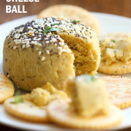 Everything Bagel Vegan Cheese Ball - 10 Minute
