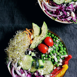 Everything Spring Green Salad with Basil Lemon Vinaigrette
