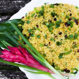 Exotic Curry Fried Rice with Cranberries
