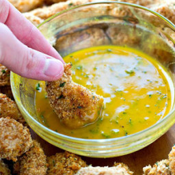 Extra-Crispy Baked Chicken Nuggets with Honey Mustard Dip