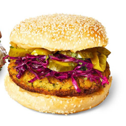 Falafel Burgers with Cabbage Salad and Tahini Spread