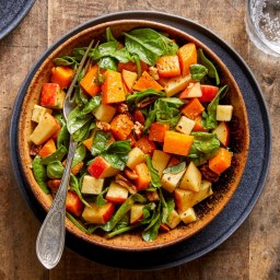 Fall Chopped Salad with Spinach, Butternut Squash, Apples & Cheddar