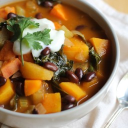 Fall Harvest Vegetarian Chili with Kale