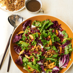 Fall Market Salad with Pomegranate Vinaigrette and Savory Granola