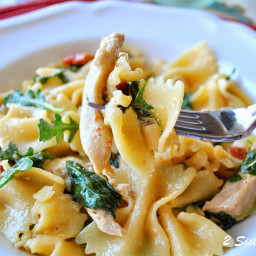Farfalle with Chicken, Capers, Sundried Tomatoes and Spinach