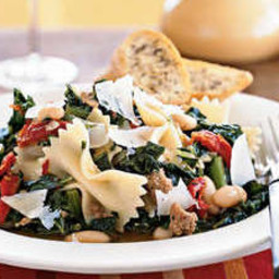 Farfalle with Sausage, Cannellini Beans, and Kale