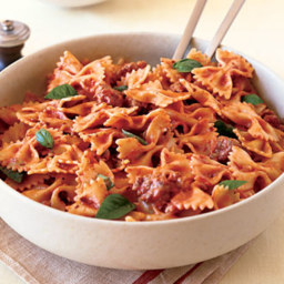 Farfalle with Sausage, Tomatoes, and Cream