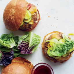 Farmbar Pork Burgers with Bread-and-Butter Zucchini Pickles