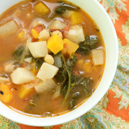 Farmer's Soup with Turnips, Spinach and Butternut Squash