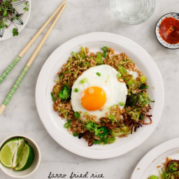 Farro Fried Rice with Brussels Sprouts
