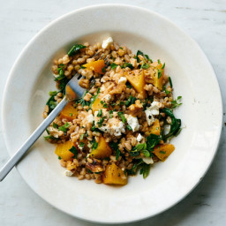 Farro Salad With Beets, Greens and Feta