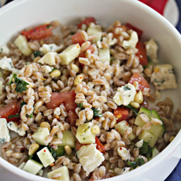 Farro Salad With Blue Cheese, Pine Nuts, and Tomatoes Recipe