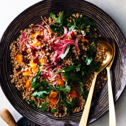 Farro Salad with Cranberries and Persimmons