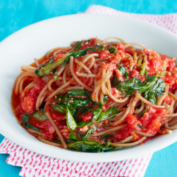 Farro Spaghetti with Buttery Tomato Sauce & Farm Spinach