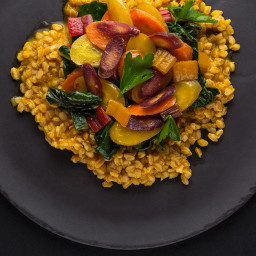 Farro with Carrots and Swiss Chard