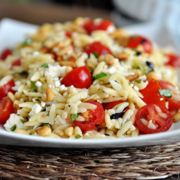 Fast and Fresh Orzo Salad with Tomatoes, Basil and Feta