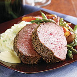 Fennel and Rosemary Beef Tenderloin with Creamy Mustard Sauce