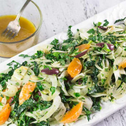 Fennel, Kale & Parsley Salad with Clementines & Olives