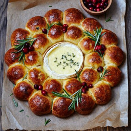Festive filled brioche centrepiece with baked camembert