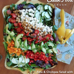 Feta & Chickpea Salad with Creamy Garlic Dressing
