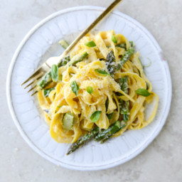 Fettuccine with Brown Butter Asparagus and Parmesan Fonduta