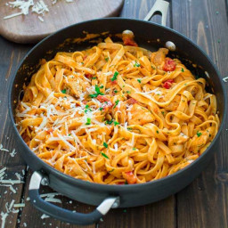 Fettuccine with Roasted Pepper Sauce