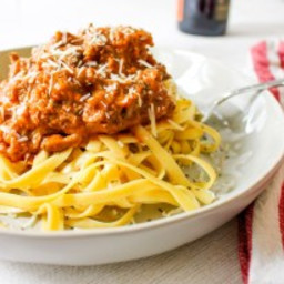 Fettuccine with Slow Cooker Beef Ragu Bolognese