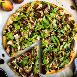 Fig and Caramelized Onion Flatbread with Balsamic Reduction
