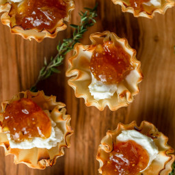 Fig and Goat Cheese Bites in Phyllo Cups