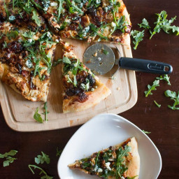 Fig, Bacon, and Blue Cheese Pizza with Balsamic Caramelized Onions