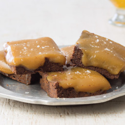 Fig Brownies with Sour Beer Caramel