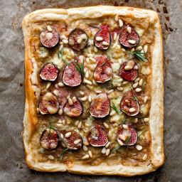 Fig Tart With Caramelized Onions, Rosemary and Stilton