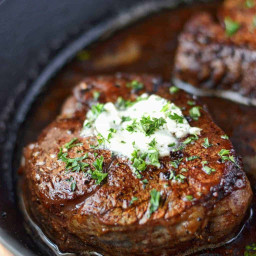 Filet Mignon with Garlic Herb Butter