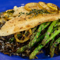 Filet of Sole with Wild Rice and Asparagus