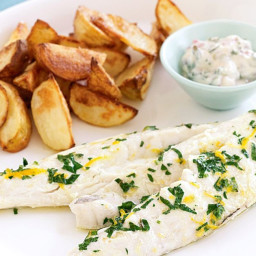 Fish and chips with tartare sauce