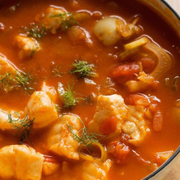 Fish, saffron and tomato stew