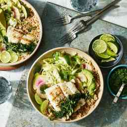 Fish Taco Bowls with Green Cabbage Slaw