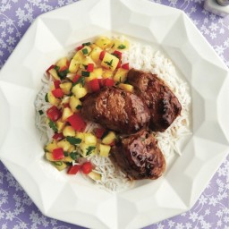 Five-spice pork medallions with pineapple salsa
