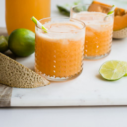 Fizzy Cantaloupe Lime Cocktail