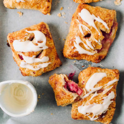 Flaky Rhubarb Hand Pies with Vanilla Drizzle
