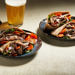 Flank Steak Gyros With Quick-Pickled Carrot