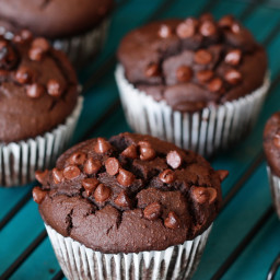 Flouerless double chocolate muffins