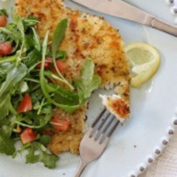 Flounder Milanese with Arugula and Tomatoes
