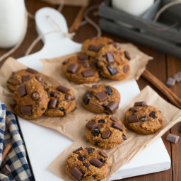 {Flourless and Healthy} Pumpkin Chocolate-Chip Cookies