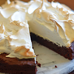 Flourless Chocolate Cake with Meringue Topping