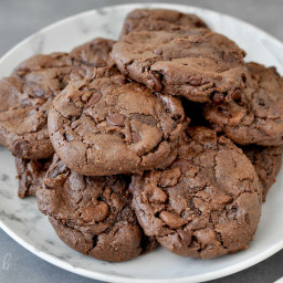 Flourless Keto Chewy Double Chocolate Chip Cookies