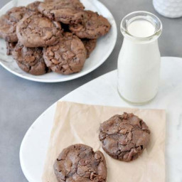 Flourless Keto Chewy Double Chocolate Chip Cookies